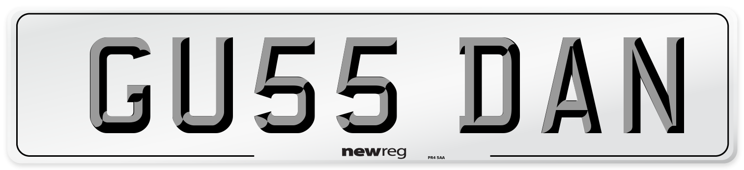 GU55 DAN Number Plate from New Reg